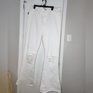 White Fashion Nova stretch flare jeans